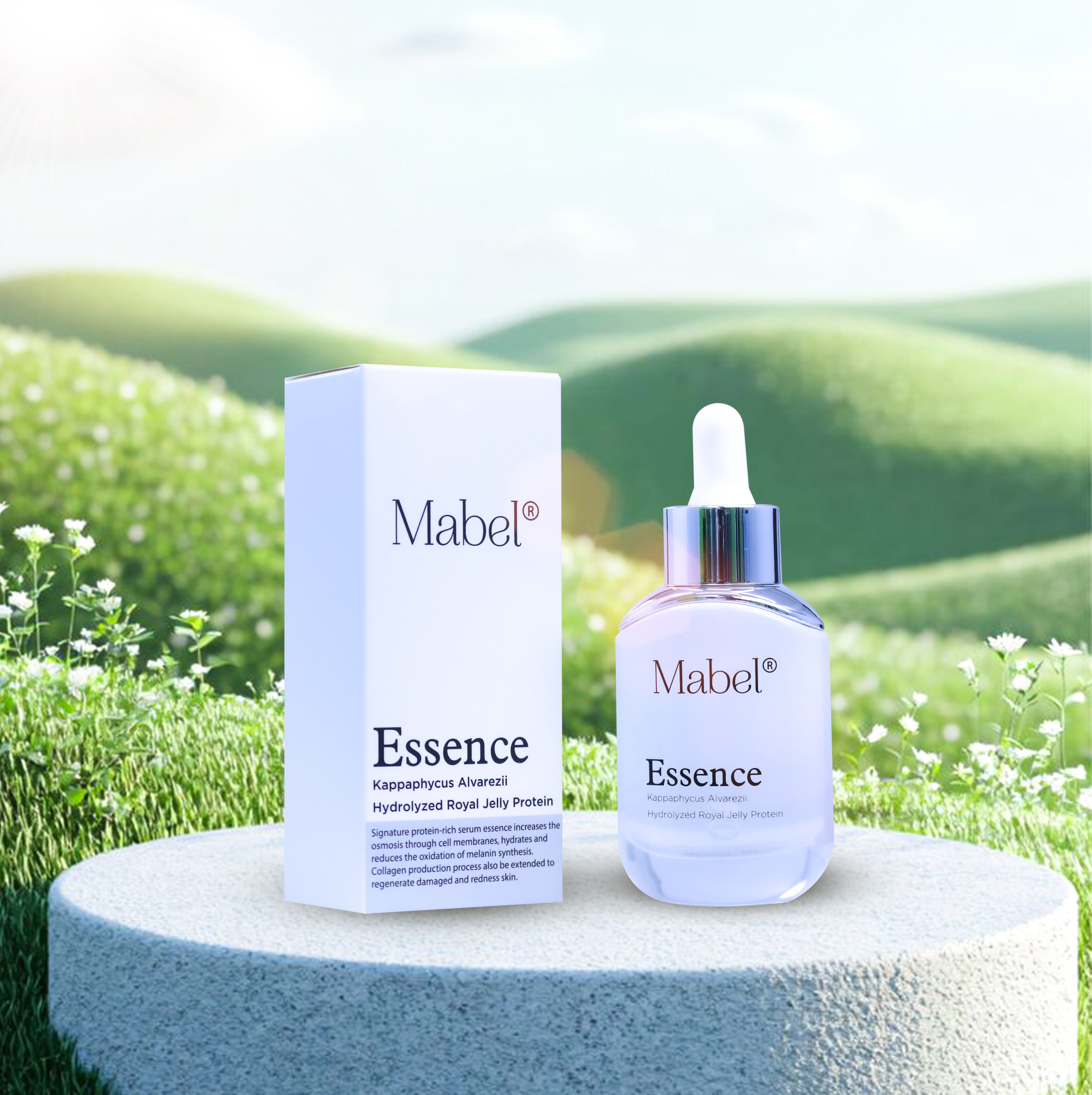 Mabel Essence cung cấp dưỡng chất phục hồi, dưỡng ẩm và làm sáng làn da từ gốc